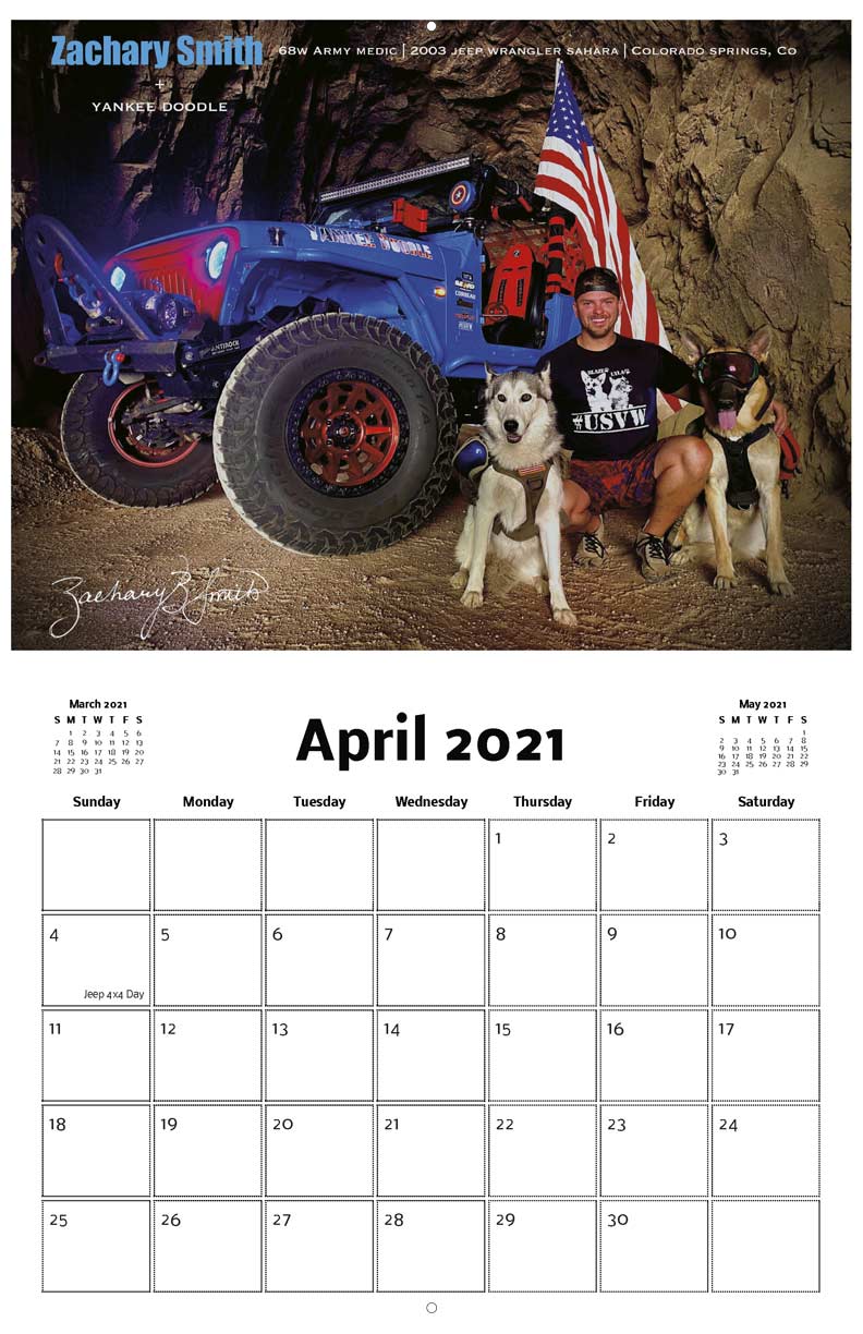Men on Jeeps 2021 Calendar Fundraising