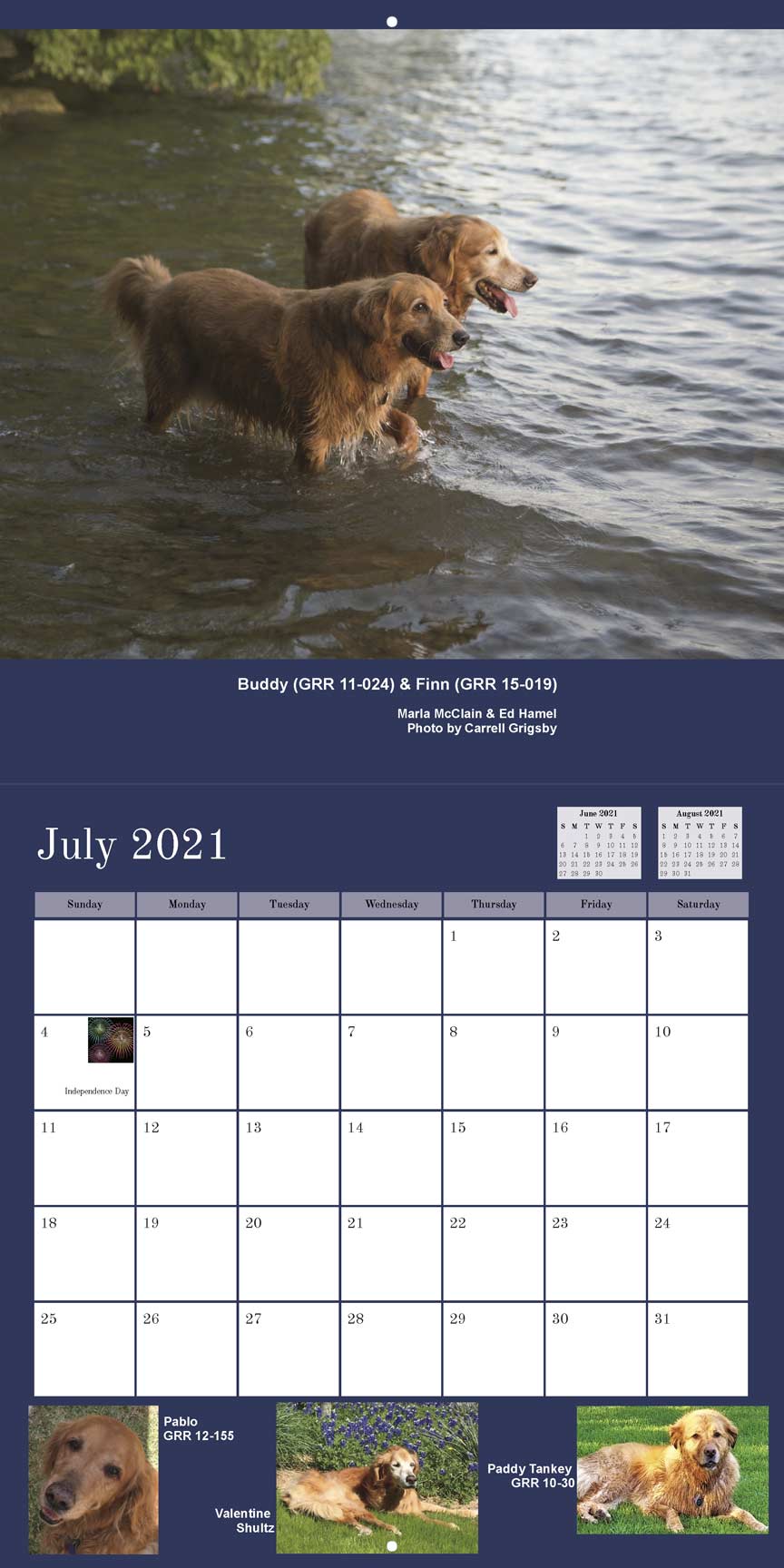 Gold Ribbon Rescue 2021 Calendar Fundraising