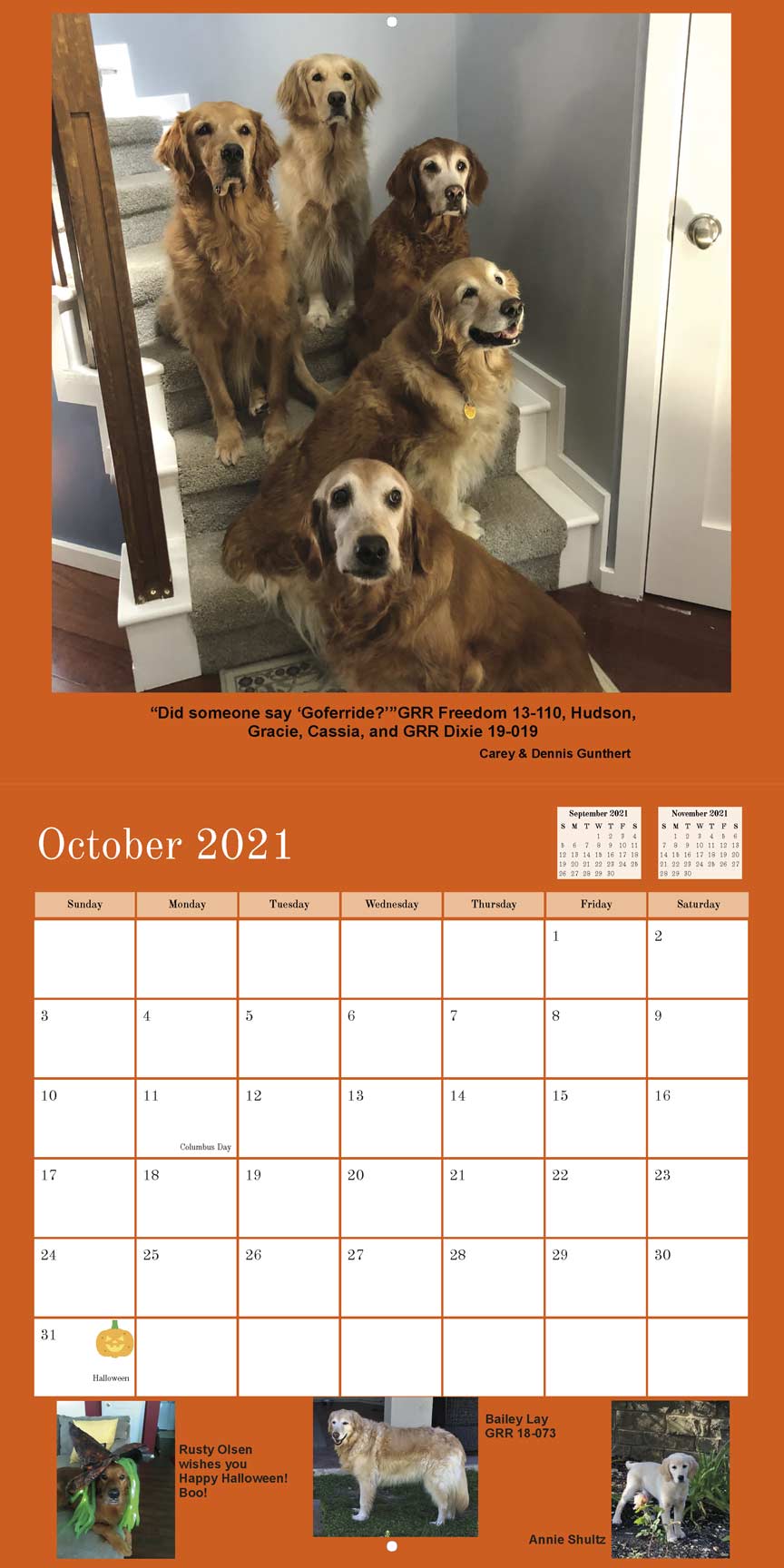 Gold Ribbon Rescue 2021 Calendar Fundraising
