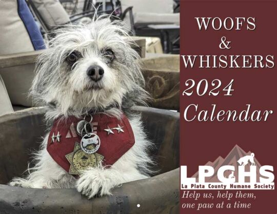 La Plata County Humane Society 2024 Calendar Cover
