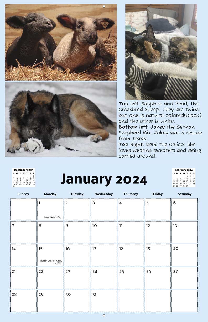 UWRiver Falls PreVet Club 2024 Calendar Yearbox Calendars