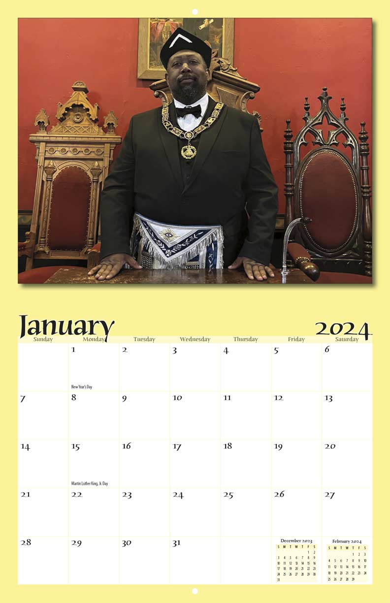 COM. Calendar 2024年サイン入り Prince Hall Central District 2024 Calendar - Yearbox Calendars
