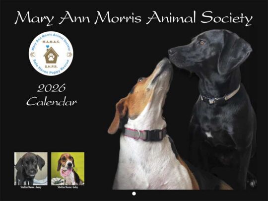 Mary Ann Morris Animal Society 2026 Calendar Cover