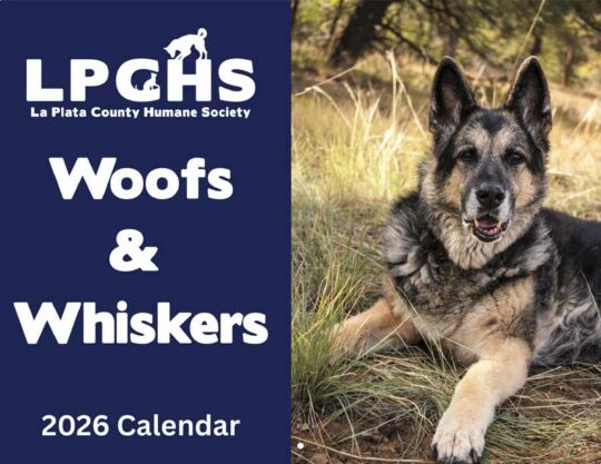 Laplata County Humane Society 2026 Calendar Cover