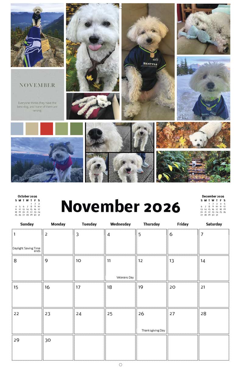 Largent the Adventure Dog 2026 Calendar - Yearbox Calendars